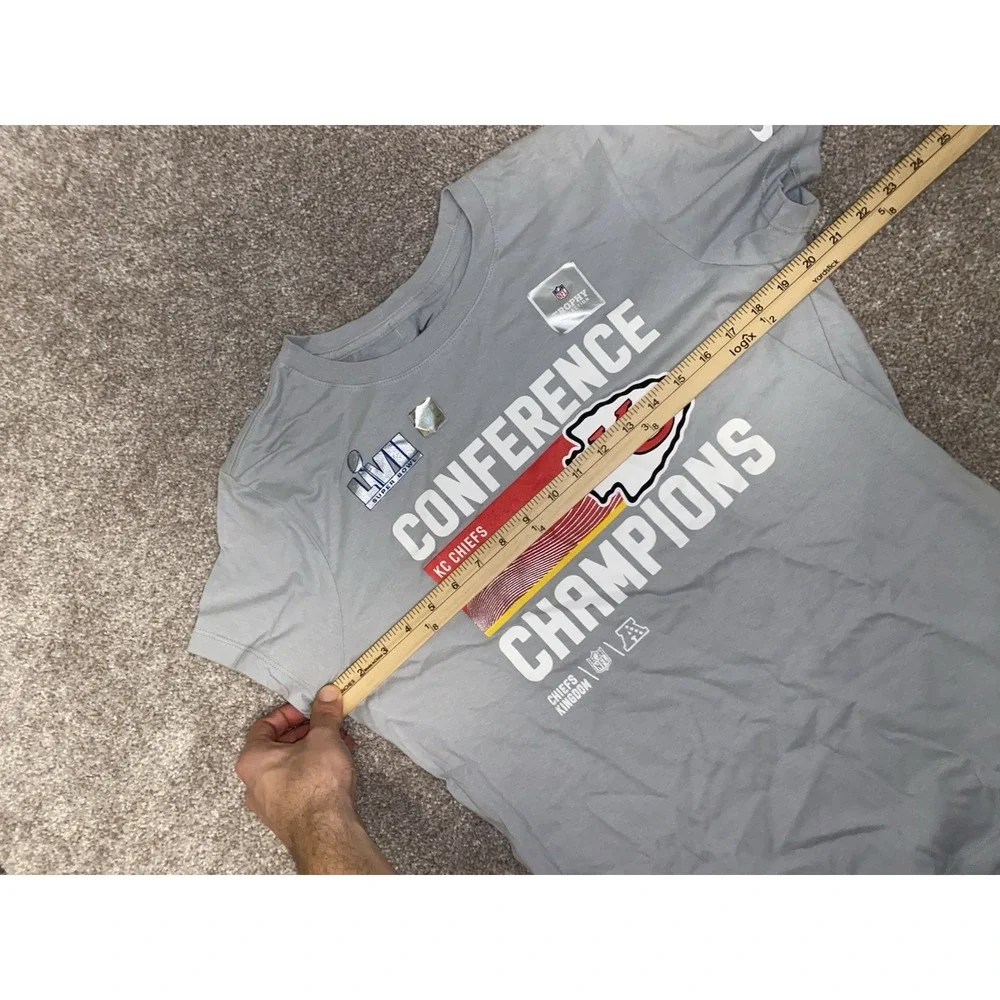 Kansas City Chiefs Nike Tee Conference Champions Gray Men M‎ Chiefs Kingdom NFL